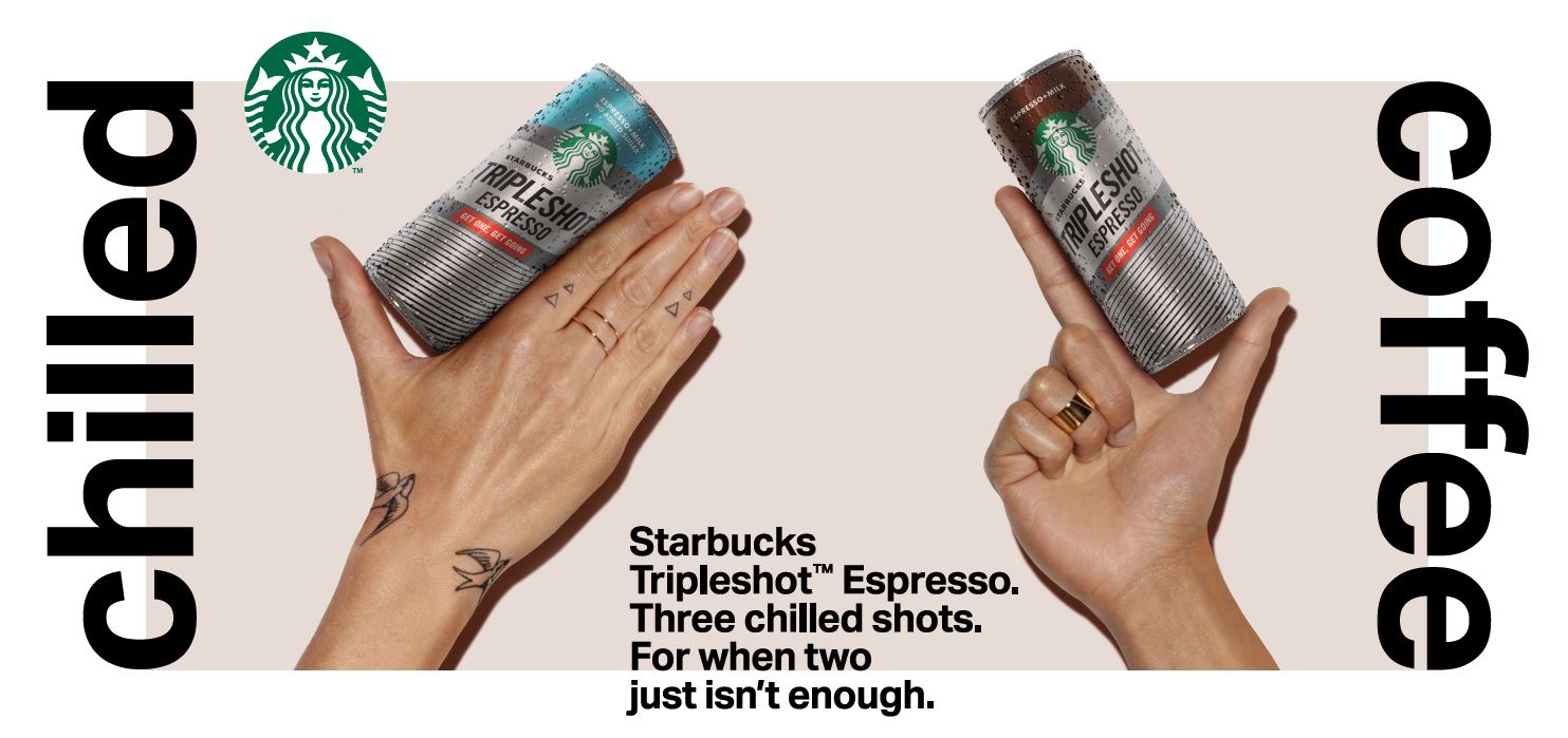 Starbucks Tripleshot® – Η «τριπλή» ενίσχυση της αγαπημένης σειράς έτοιμων παγωμένων καφέδων!