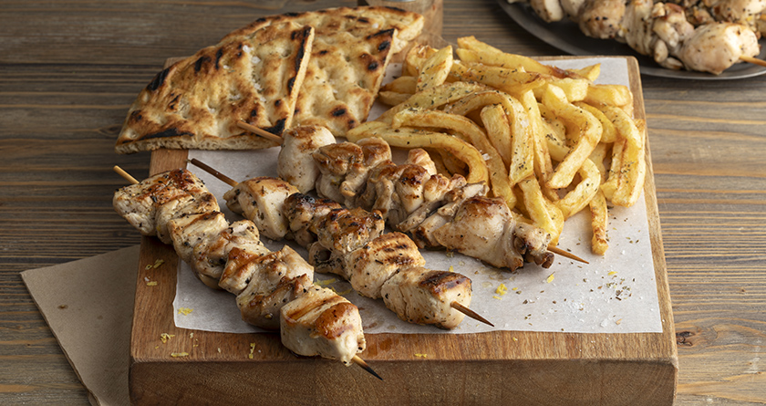 Σουβλάκια κοτόπουλου lemon pepper